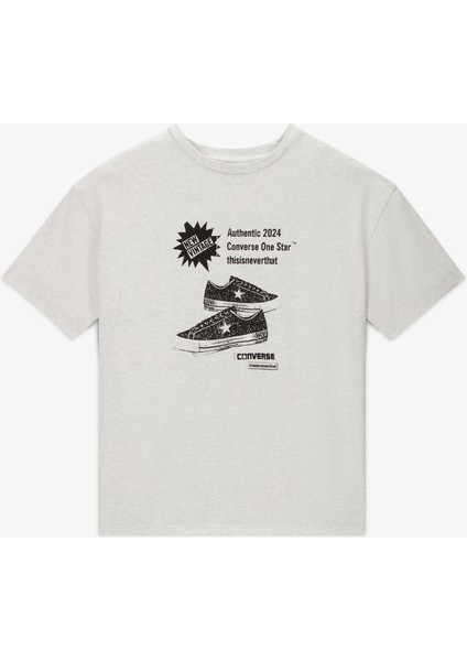 Classic Unisex Baskılı Gri T-Shirt