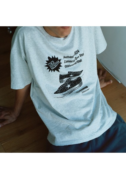 Classic Unisex Baskılı Gri T-Shirt fırsatları