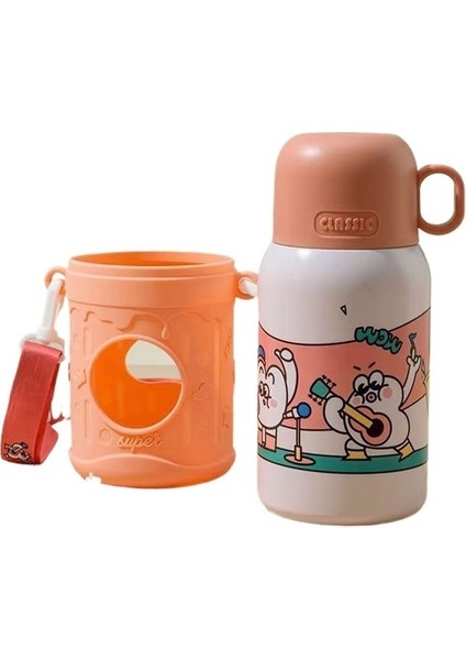 Çocuk Termos Bardak Karikatür Pipetli Bardak Paslanmaz Çelik Su Bardağı (Yurt Dışından)
