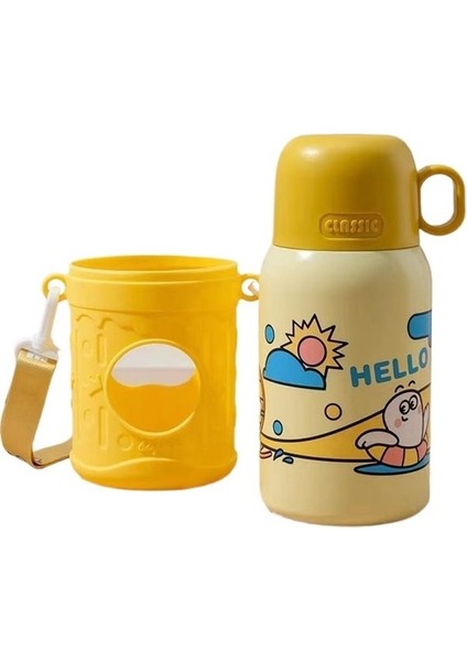 Çocuk Termos Bardak Karikatür Pipetli Bardak Paslanmaz Çelik Su Bardağı (Yurt Dışından)