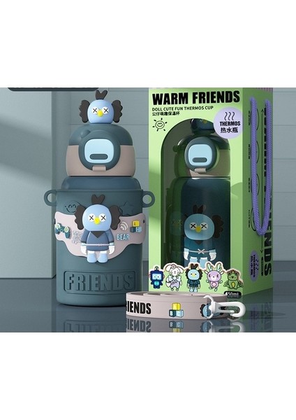 Çocuk Termos Bardak Gıda Sınıfı Saman Bardak Sevimli Hediye Su Bardağı (Yurt Dışından)