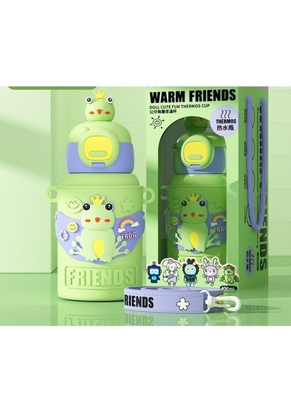 Çocuk Termos Bardak Gıda Sınıfı Saman Bardak Sevimli Hediye Su Bardağı (Yurt Dışından)