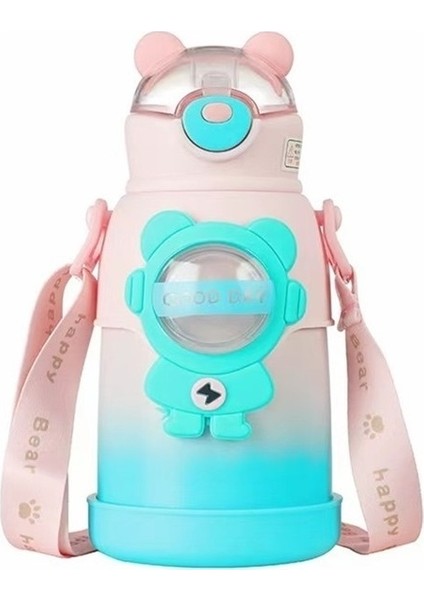 Sevimli Öğrenci Çocuk Paslanmaz Çelik Hasır Yalıtımlı Su Bardağı (Yurt Dışından)