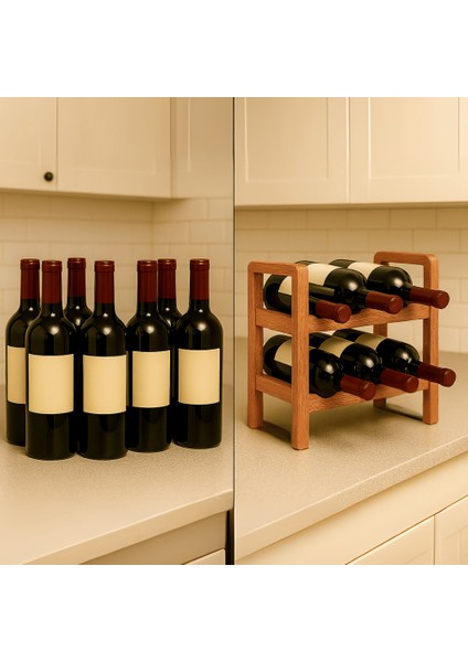 2 Katlı Ahşap Dekoratif Şaraplık Şık Modern Tasarım Şişe Viski Şampanya Içki Rafı Şişe Rafı Şarap Rafı Yıllandırma Dolabı fırsatları