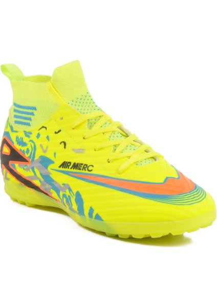 WJ-502 M Sarı Unisex Çoraplı Halı Saha Ayakkabısı