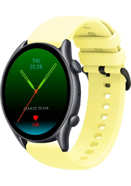 Amazfit Gtr3 ve Gtr3 Pro Uyumlu Kordon Yumuşak Dokulu Soft Renk Tokalı Silikon Kayış