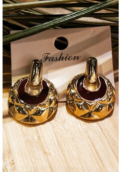 Gold Lüks Figürlü Gösterişli Küpe