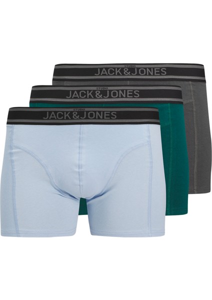 Erkek Logolu 3'lü Düz Renk Boxer Paketi - Aiden