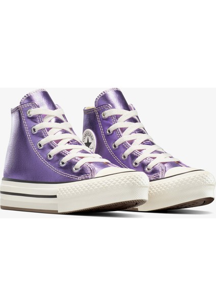 Chuck Taylor All Star Eva Lift Platform Metallic Çocuk Mor Sneaker fiyatları