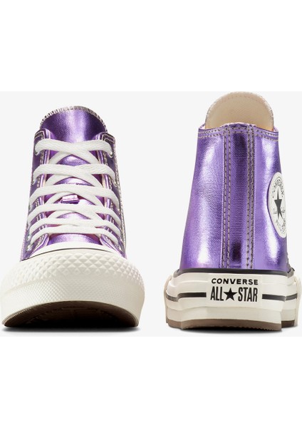 Chuck Taylor All Star Eva Lift Platform Metallic Çocuk Mor Sneaker modelleri