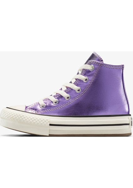 Chuck Taylor All Star Eva Lift Platform Metallic Çocuk Mor Sneaker fırsatları