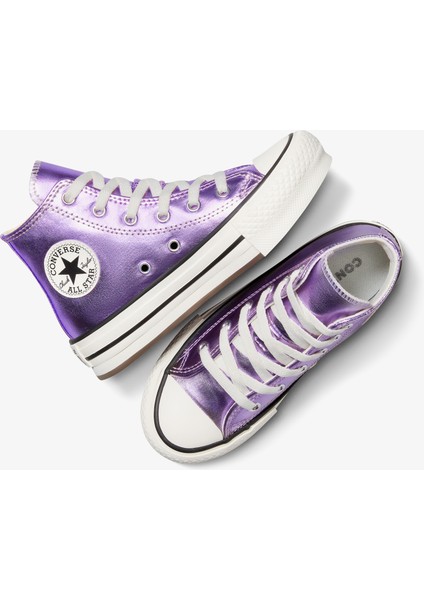 Chuck Taylor All Star Eva Lift Platform Metallic Çocuk Mor Sneaker