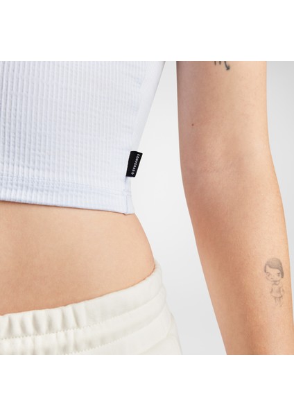 Ribbed Knit Kadın Lila T-Shirt fırsatları