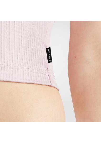 Ribbed Knit Kadın Pembe T-Shirt fırsatları