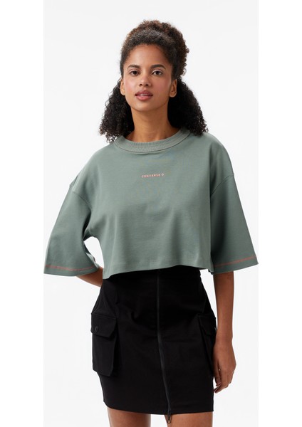 Star Chevron Baskılı Kadın Yeşil T-Shirt