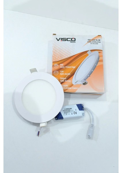 Visco 9W LED Slim Panel Gün Işığı 3000K(ÖLÇÜLER Açıklamada)