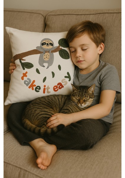 Tembel Hayvan Kırlent Kılıfı