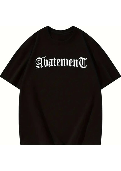 Baskılı Oversize Bisiklet Yaka T-Shirt - Siyah fiyatları