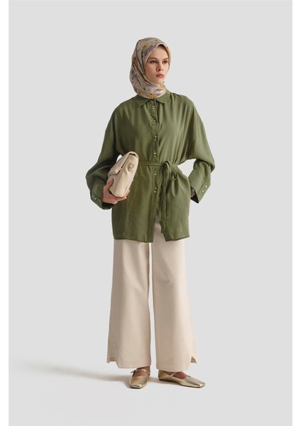 Kemer Detaylı Tunik 25KD9009 Haki