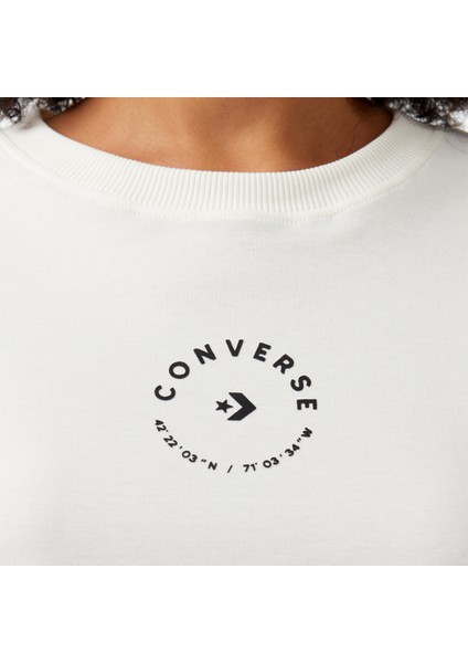 Star Chevron Baskılı Oversize Fit Kadın Krem T-Shirt indirimleri