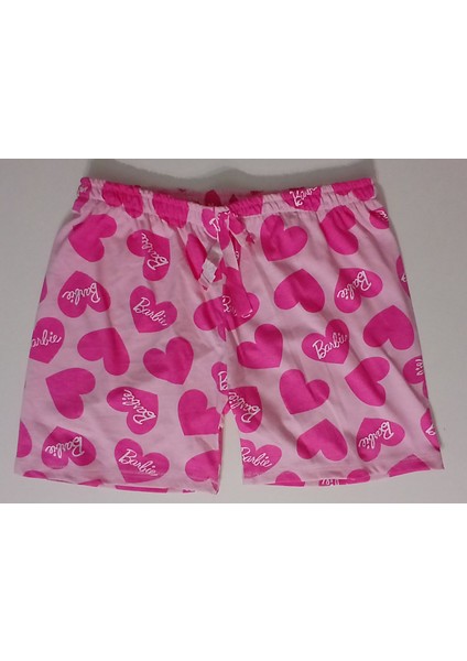 Yazlık Barbie Desenli Pembe Şort modelleri