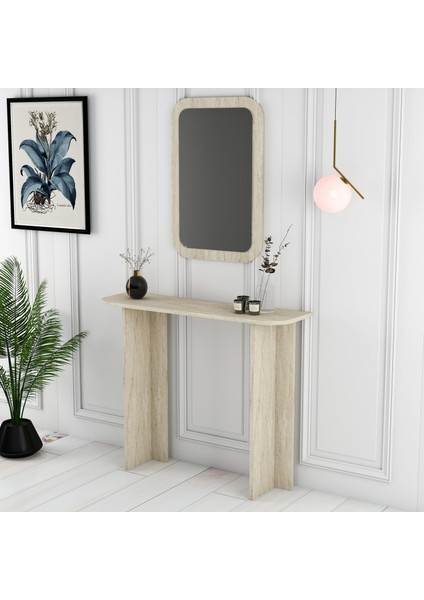 Variant Parma Aynalı Makyaj Masası Dresuar - Traverten Mermer