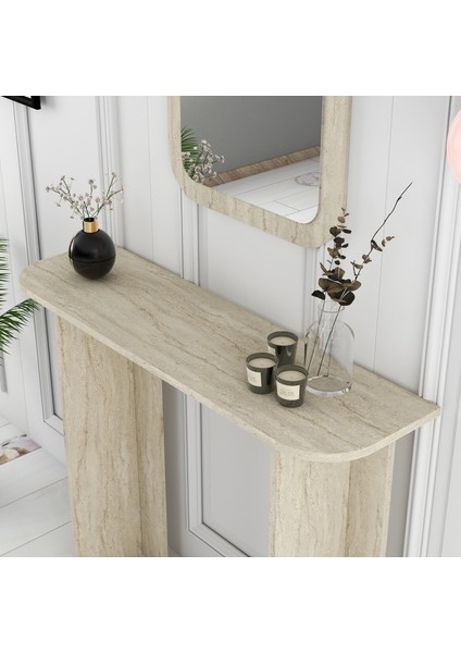 Variant Parma Aynalı Makyaj Masası Dresuar - Traverten Mermer fırsatları