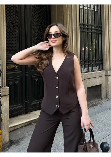 Kurdele Düğmeli Tasarım Yelek Pantolon Takım Premium Kalite modelleri