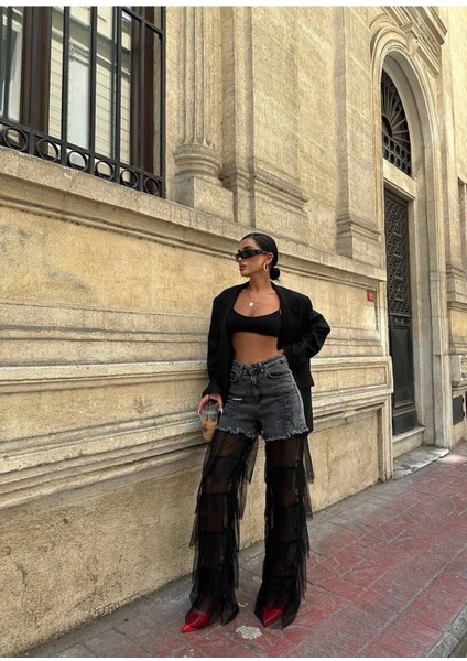 Tasarım Pinterst Model Kot Pantolon Jeans Ithal Kumaş Kalite Palazzo Pantolon indirimleri