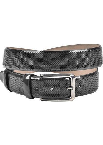 Klasik Parlak Suni Deri Kemer 3,5 cm Lazer Işlemeli Suni Deri Kemer 2502653