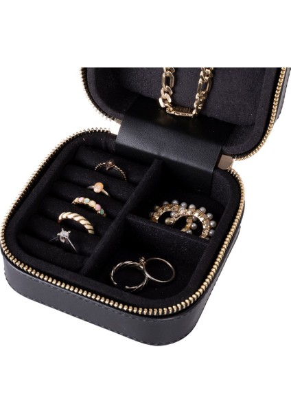 Gerçek Deri Seyahat Boy Takı Organizer Kutusu, Mücevher Aksesuar Çantası, Küpe Kolye Yüzük Düzenleyici fırsatları
