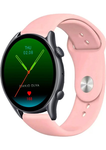 Amazfit Gtr 3 ve Gtr 3 Pro Akıllı Saat Uyumlu Yumuşak Dokulu Silikon Kordon Kayış