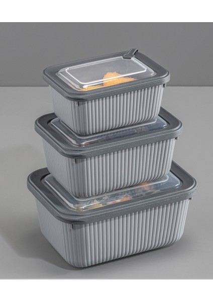 3 Parça Microline Dikdörtgen Set ( 600-1100-1800 ml )