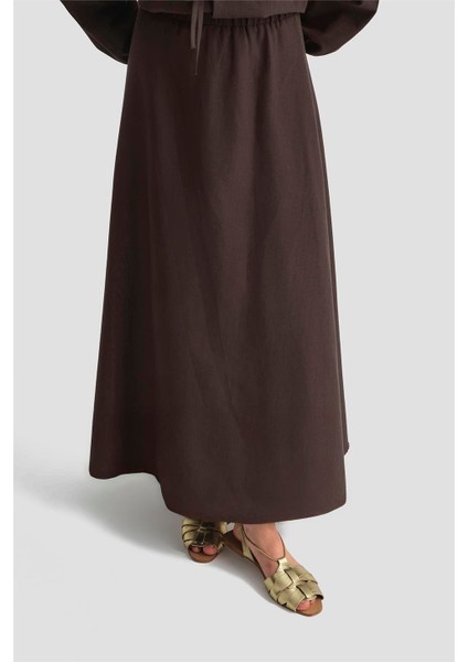 Fiyonk Detaylı 3'lü Keten Takım 25Y6049 Kakao fırsatları