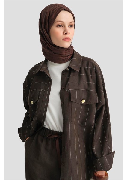Çizgili Gömlekli Takım 25Y6010 Kakao fiyatları