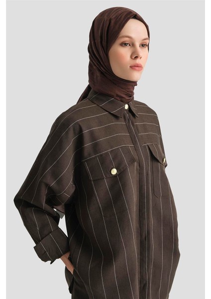 Çizgili Gömlekli Takım 25Y6010 Kakao modelleri
