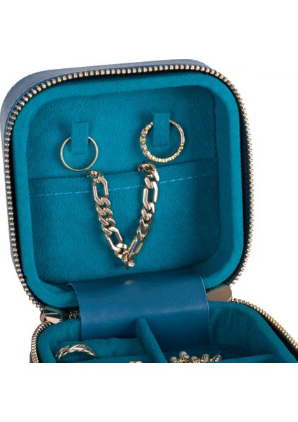 Gerçek Deri Seyahat Boy Takı Organizer Kutusu, Mücevher Aksesuar Çantası, Küpe Kolye Yüzük Düzenleyici indirimleri