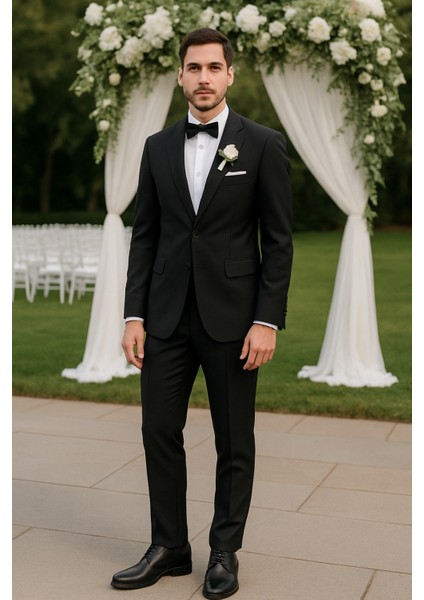 One Erkek Hakiki Deri El Yapımı Siyah Klasik 7 cm Boy Uzatan Ayakkabı