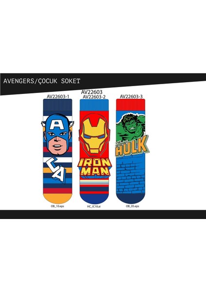 Avengers Soket Çorap 22603 Tekli