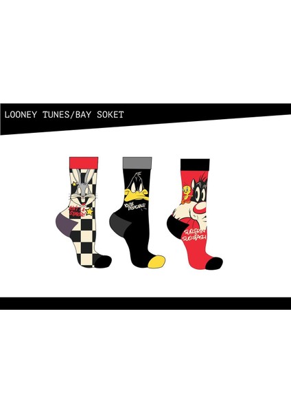 Unısex Looney Tunes Soket Patik Çorap Karışık Desen Tekli fiyatları