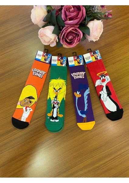 Unısex Looney Tunes Soket Patik Çorap Karışık Desen Tekli indirimleri