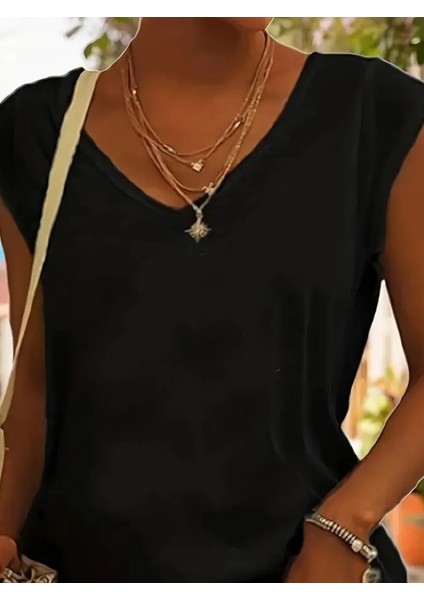 Kadın Kısa Kollu V Yakalı Viskon Bluz fiyatları