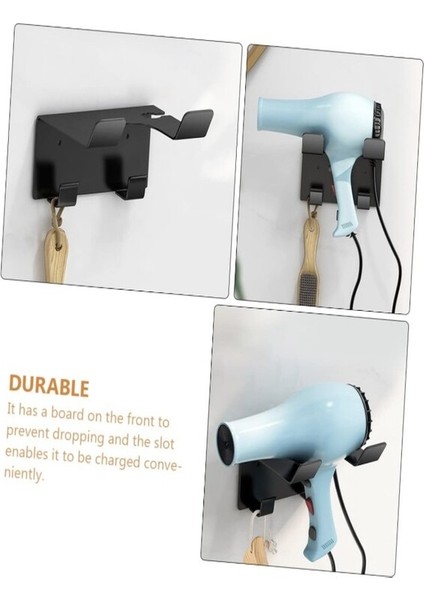 Saç Kurutma Makinesi Askı Tutucusu Siyah Metal & Saklama - Sağlam ve Yerden Tasarruf Sağlar indirimleri