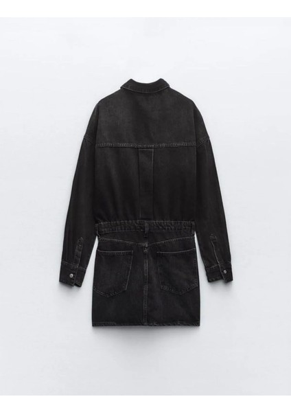 Zara Uzun Kollu Mini Denim Elbise ABZRA0038 indirimleri