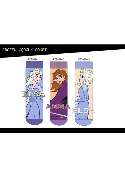 Frozen Elsa Anna Soket Çorap 20524 Tekli
