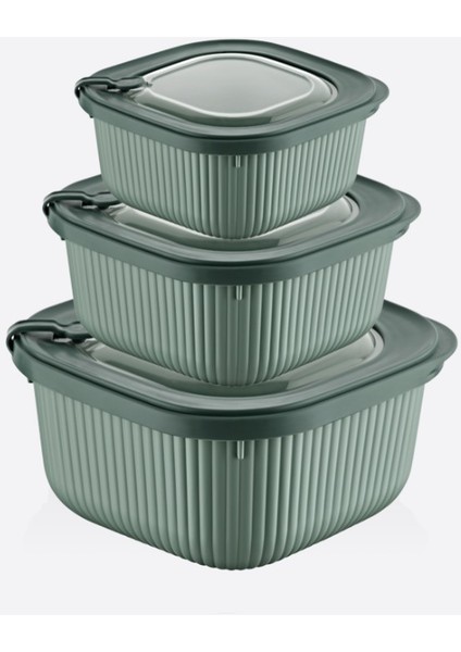 3'lü Mıcro Lıne Saklama Kabı (600ML-1100ML-1800ML)