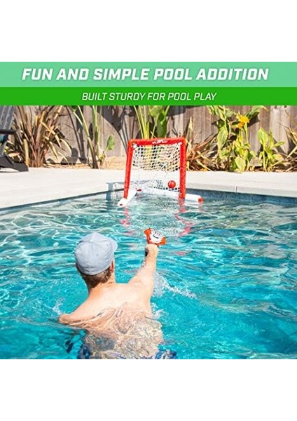 Lakros Yüzen Havuz Oyun Seti - Havuz Lakros Kalesi, 2 Su Lakros Çubuğu ve 4 Yumuşak Kauçuk Top Içerir Kırmızı modelleri