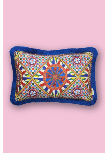 Saks Püsküllü, Milano 10 Desen Dekoratif 30X50CM Dikdörtgen Kırlent Kılıfı