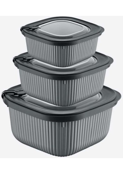 3'lü Mıcro Lıne Saklama Kabı (600ML-1100ML-1800ML)
