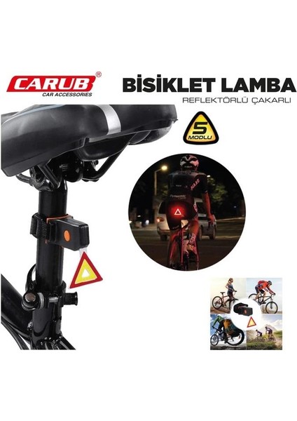 Bisklet Stop Lamba Reflektörlü Çakarlı